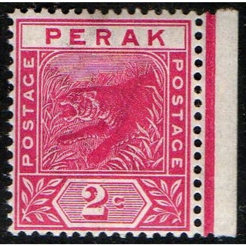 Malaya Perak Sg62 - 2c. rose 1892 Right Hand Marginal MNH