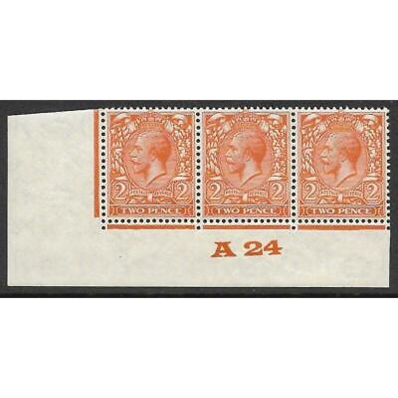 N36(2) 2d Deep Orange Block Cypher Control A24 imperf UNMOUNTED MINT