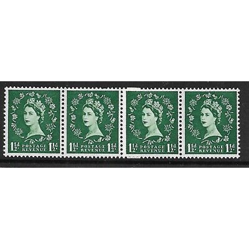 S29 1d Multi Crowns on White coil join horizontal strip UNMOUNTED MINT