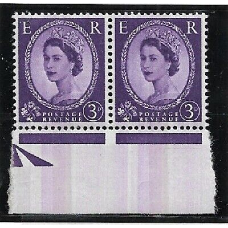 3d Wilding Violet Phosphor with all over phosphor wash pair UNMOUNTED MINT