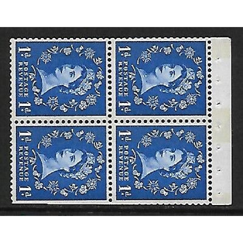 SB43a Wilding booklet pane Blue Phos - perf type I UNMOUNTED MNT MNH