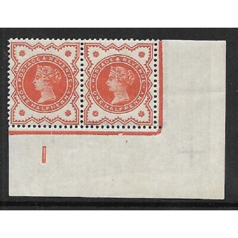 d Vermilion Control I Imperf pair - with marginal rule MOUNTED MINT