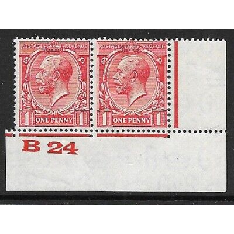 1d Scarlet Block Cypher Control B24 pair UMOUNTED MINT