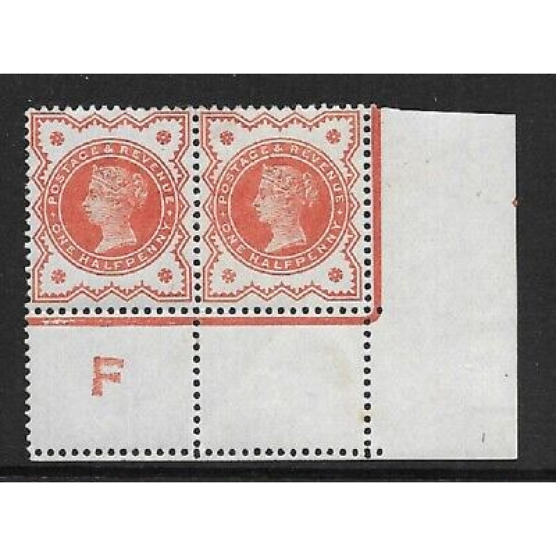 d Vermilion Control E perf pair - with rare setting 3 Lightly MOUNTED MINT