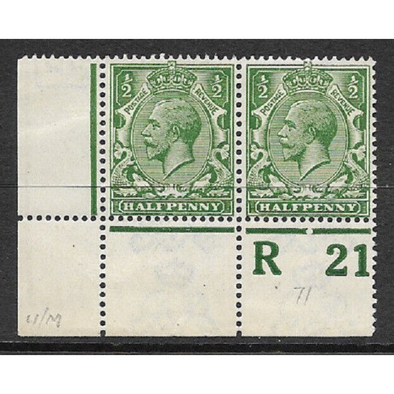 N14(2) d Deep Green Control R21 perf pair UNMOUNTED MINT