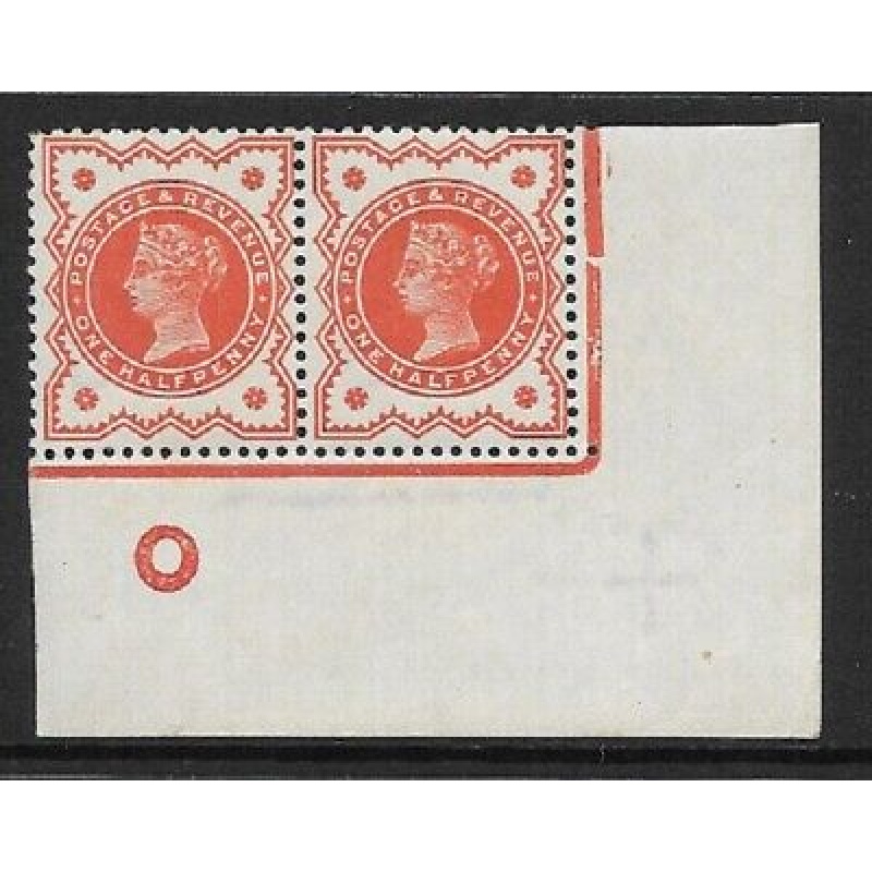 d Vermilion Control O Imperf pair - with marginal rule UNMOUNTED MINT