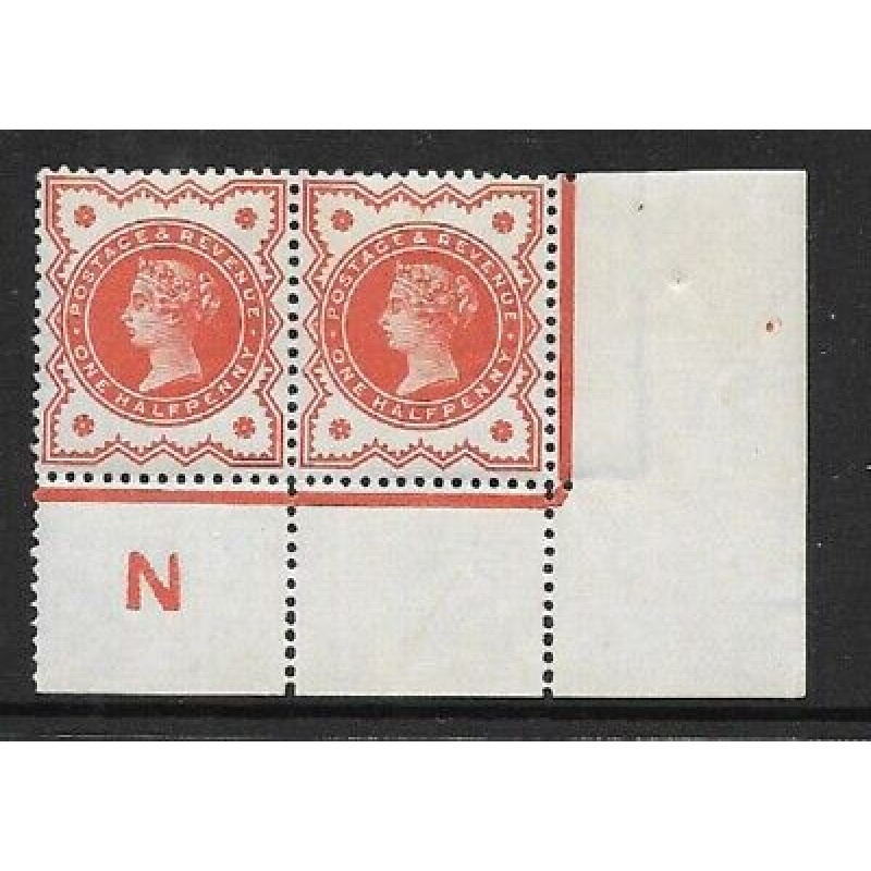 d Vermilion Control N perf pair - with marginal rule UNMOUNTED MINT