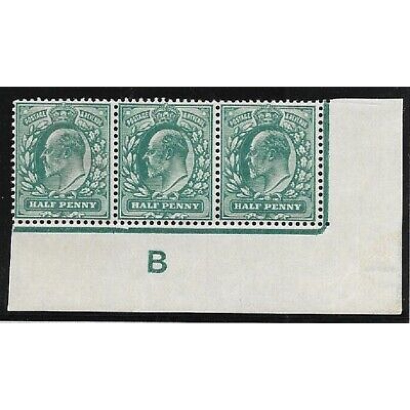 Sg 215 d Blue-Green Control B Imperf plate 9 De La Rue UNMOUNTED MINT