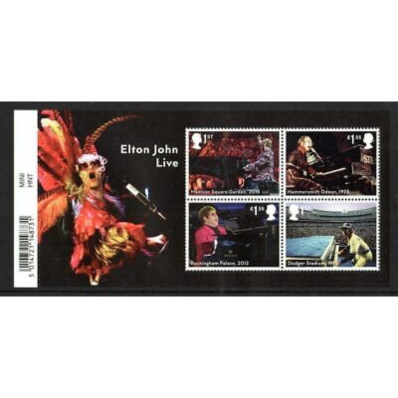 MS4261a 2019 Elton John barcode miniature sheet UNMOUNTED MINT