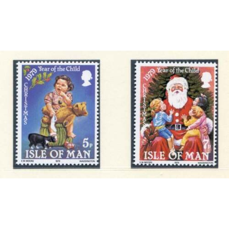 1979 Isle of Man SG163 164 Christmas Set Unmounted Mint