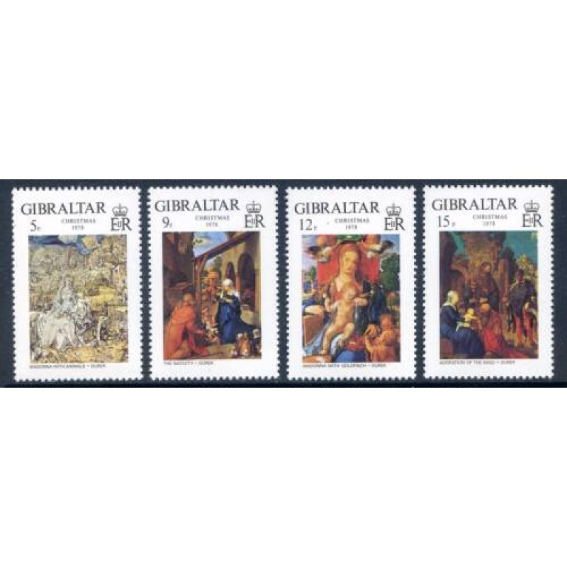 1978 Gibraltar Christmas Set SG412 415 Unmounted Mint