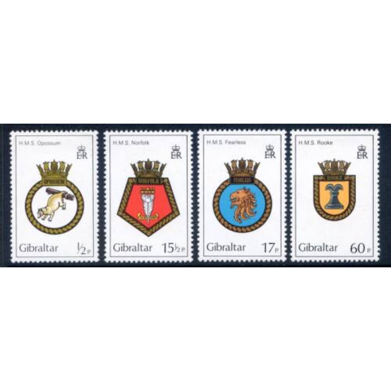 1982 Gibraltar Naval Crests Set SG475 478 Unmounted Mint