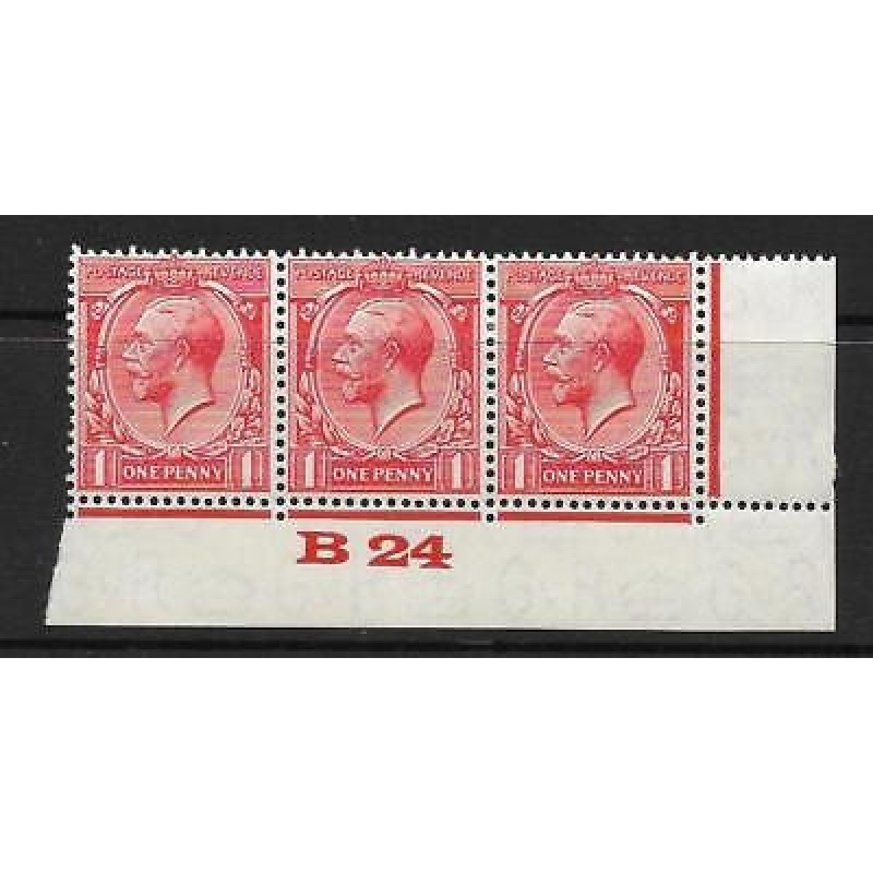 1d Scarlet Block Cypher Control B24 imperf MOUNTED MINT MM