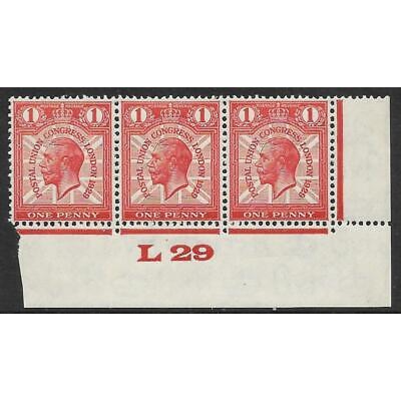 1929 1d PUC Control L29 Strip of 3 UNMOUNTED MINT MNH