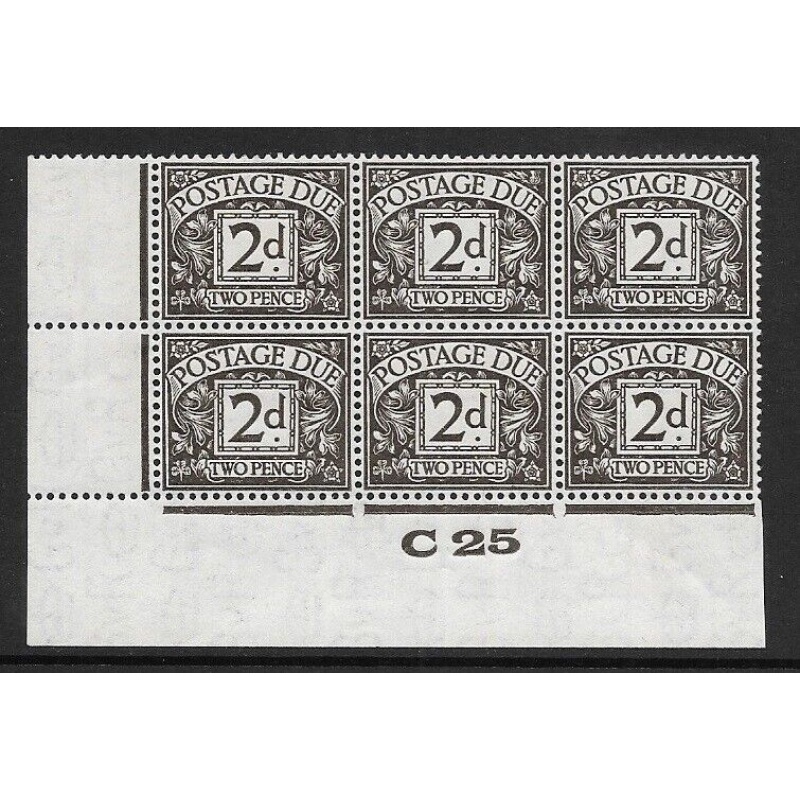 D13 2d Block Cypher Postage due Control C 25 Imperf UNMOUNTED MINT