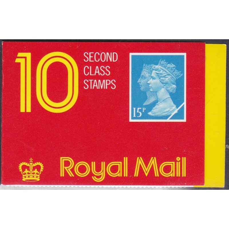 1990 JC1 10 x 2nd class (15p) stamps Barcode booklet - Cyl B6