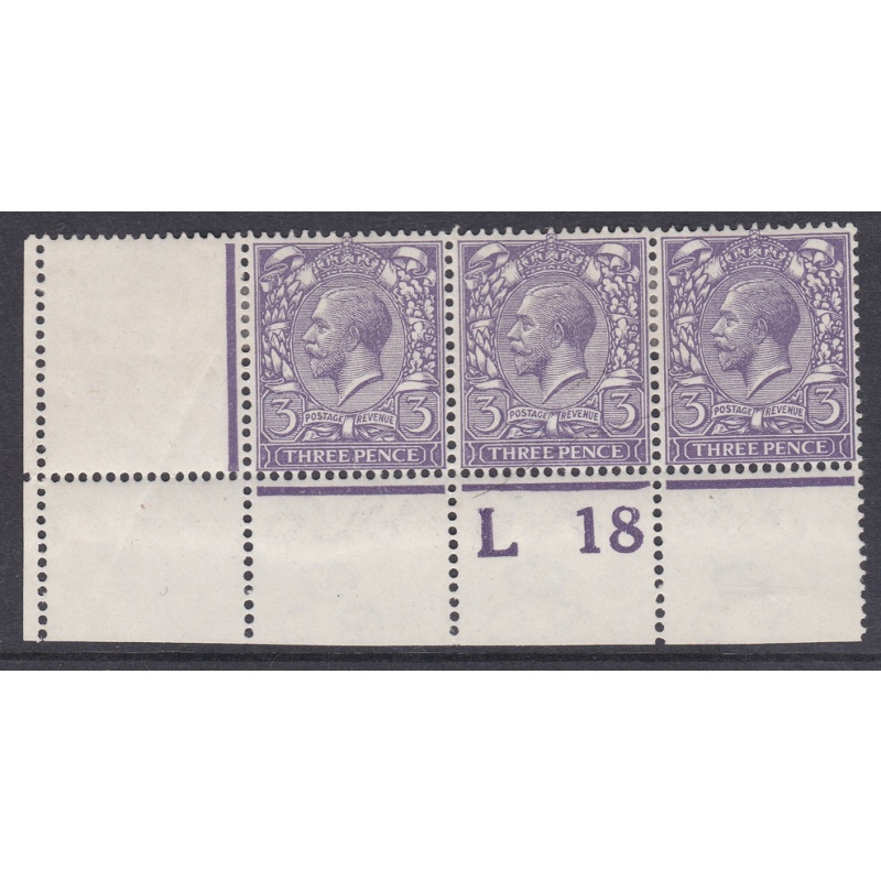 N22(-) 3d Deep dull bluish Violet Violet L18 perf Wmk type III(3) mounted mint