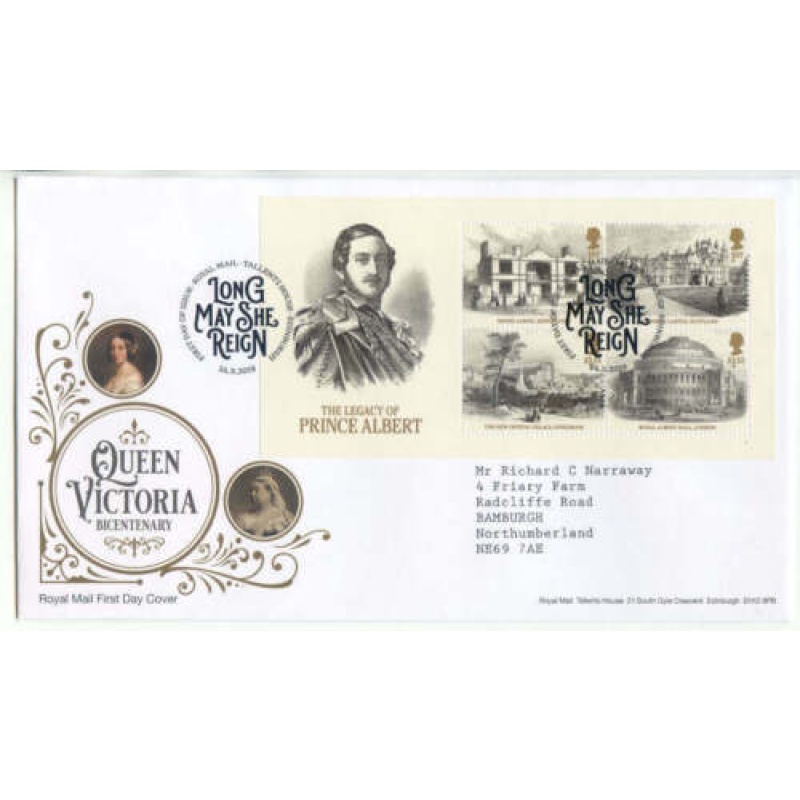 GB FDC Queen Victoria Bicentenary Mini Sheet Tallents House Cancel