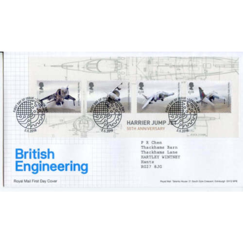 GB 2019 British Engineering Mini Sheet on First Day Cover London SW1 Cancel