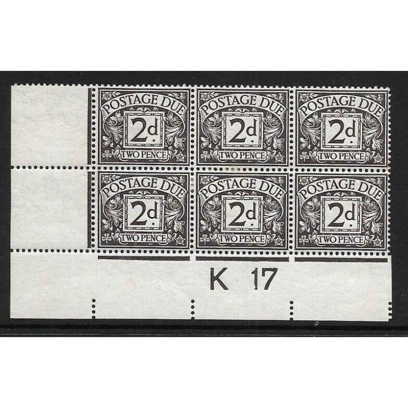 D4 2d Royal Cypher Postage due Control K 17 Imperf MOUNTED MINT