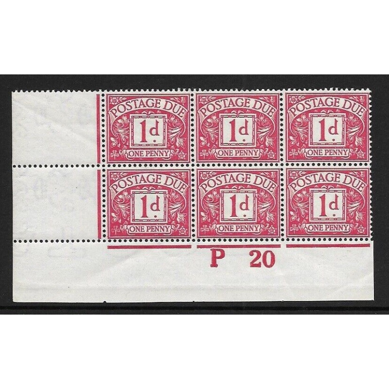 D2 1d Royal Cypher Postage due Control P 20 Imperf UNMOUNTED MINT