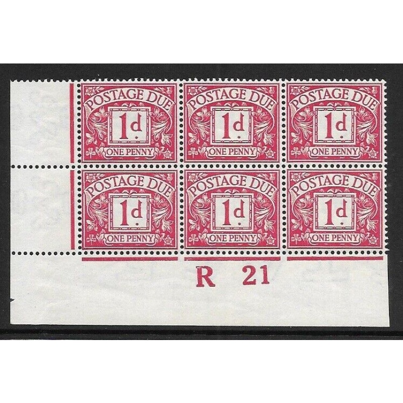 D2a 1d Royal Cypher Postage due Wmk Inverted Control R 21 Imperf UNMOUNTED MINT