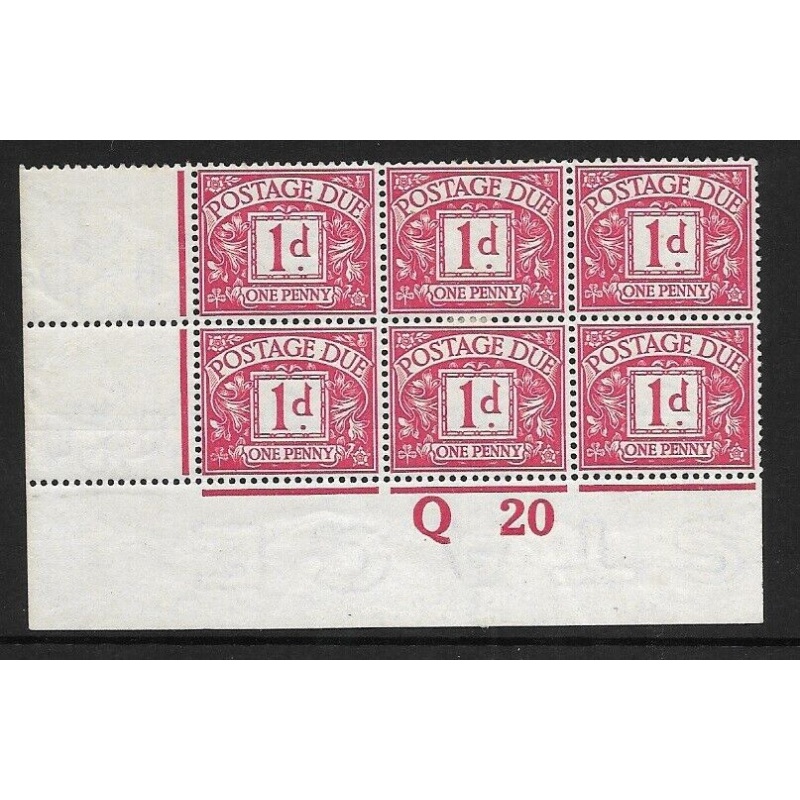 D2 1d Royal Cypher Postage due Control Q 20 Imperf MOUNTED MINT