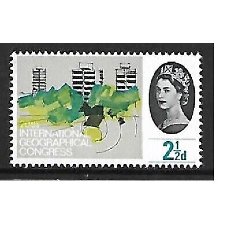 Sg 651 1964 Geographical 2d (ord) Flaw - green ink shift UNMOUNTED MINT