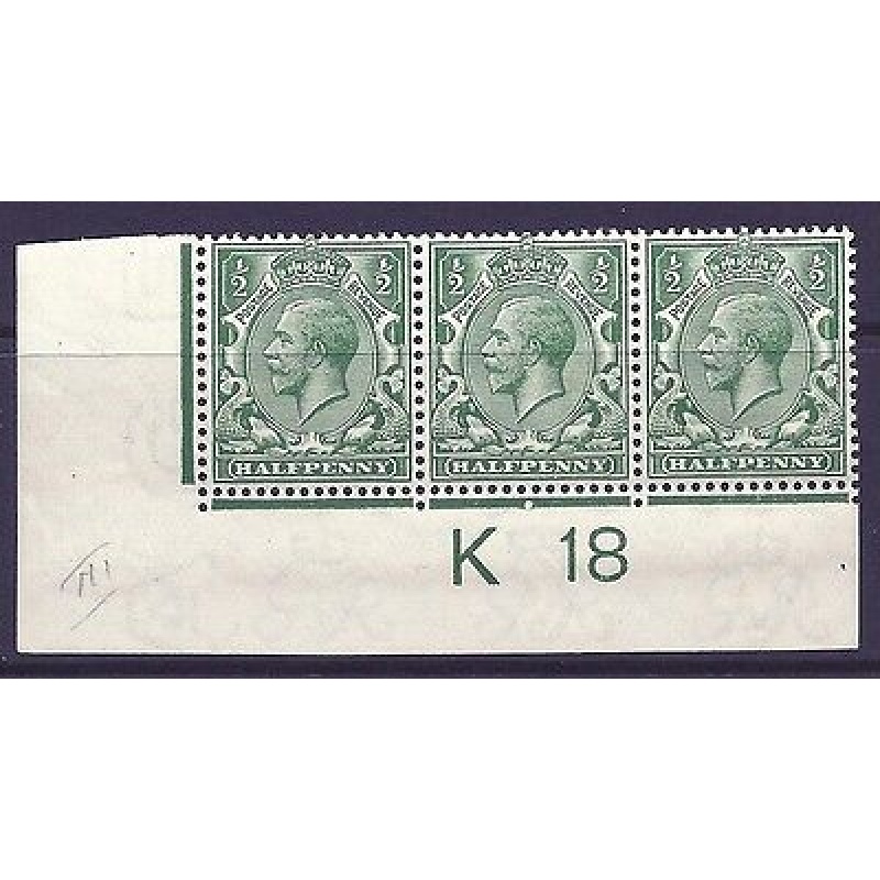 N14(14) d Blue Green Control K 18 imperf MOUNTED MINT