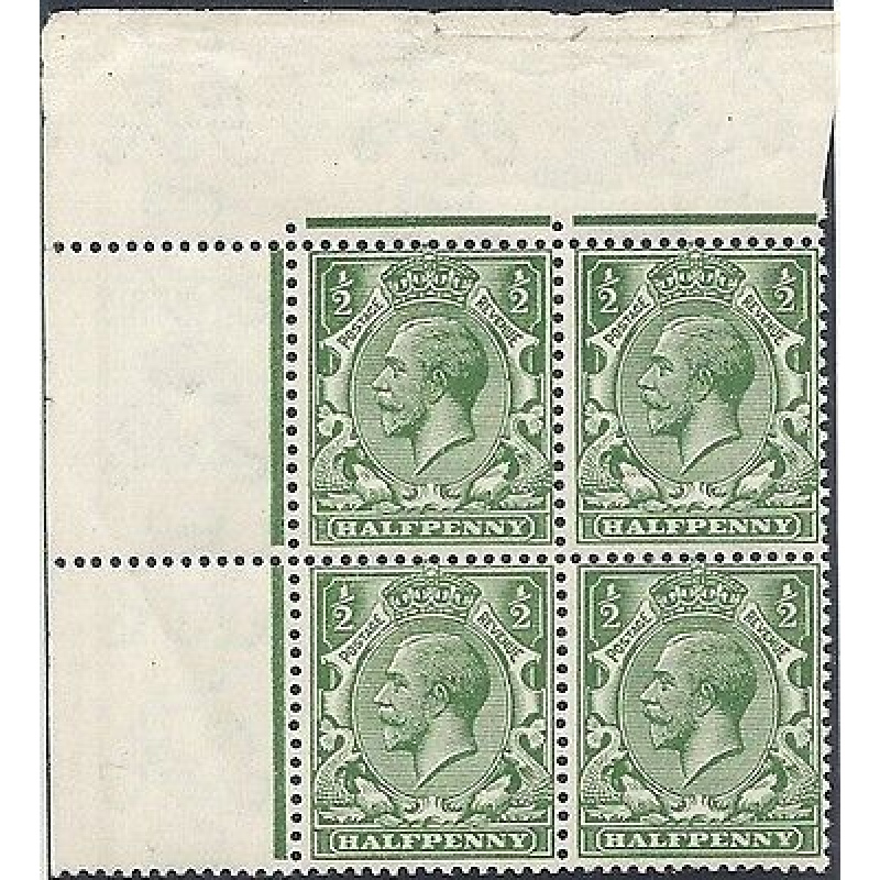 sg351 wj. 1 2d wmk REVERSED scarce unmounted mint block of 4.