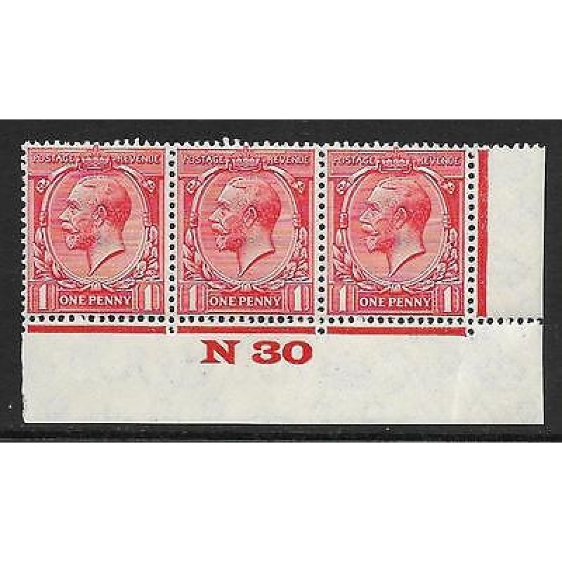 1d Scarlet Block Cypher Control N30 imperf MOUNTED MINT LH stamp only