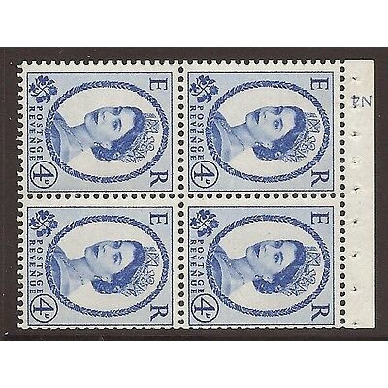 SB106a Wilding booklet pane Crowns Cyl N4 No Dot perf type I UNMOUNTED MNT MNH