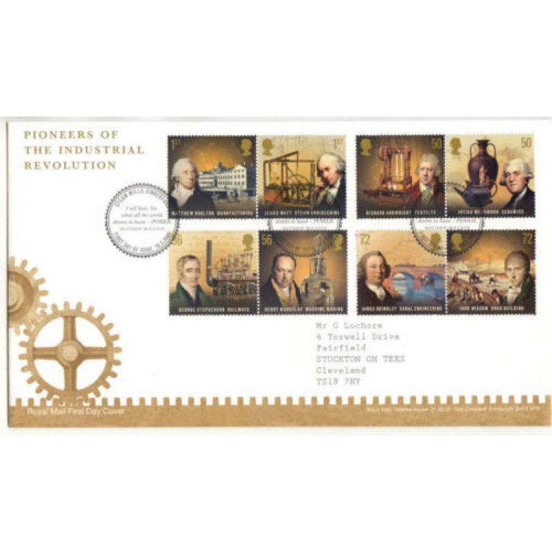 GB 2009 Industrial Revolution set FDC Steam Mills Cindeford Cancel