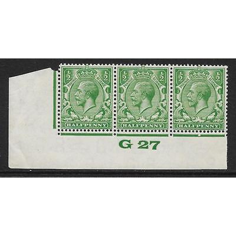 d Green Block Cypher Control G27 imperf UNMOUNTED MINT