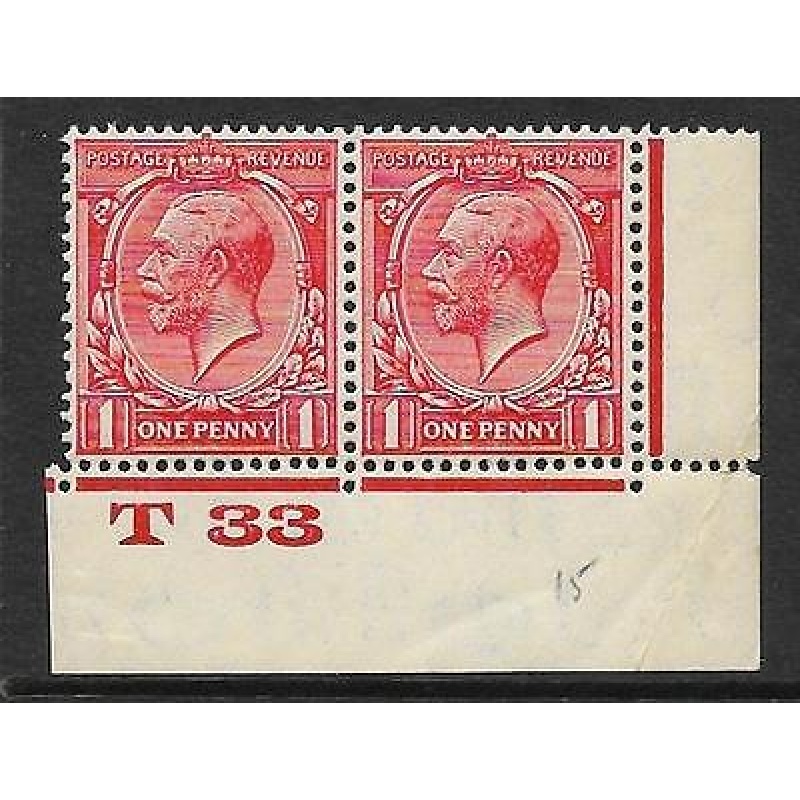 1d Scarlet Block Cypher Control T33 UNMOUNTED MINT MNH