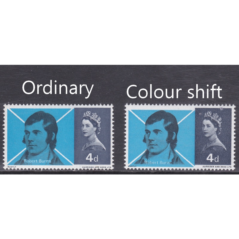 1966 Sg685 4d burns Shift Of New Blue UNMOUNTED MINT [SN]