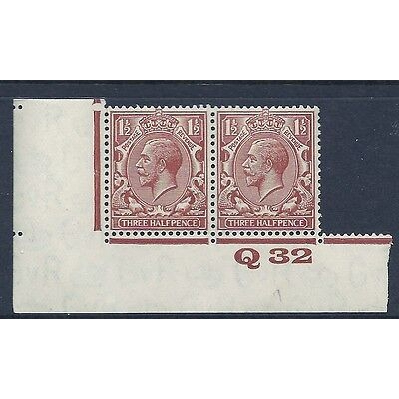 1d Red Brown Block Cypher Control Q32 imperf UNMOUNTED MINT MNH