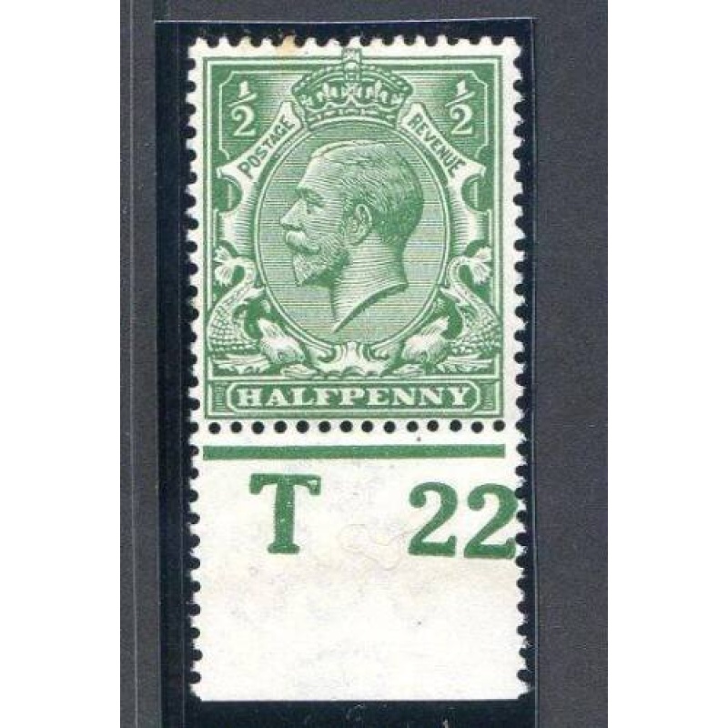 KGV 1 2d Cobalt Green N14 17 T22(P) Control Mounted Mint