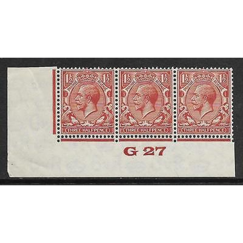 1d Brown Block Cypher Control G27 imperf UNMOUNTED MINT MM in margin