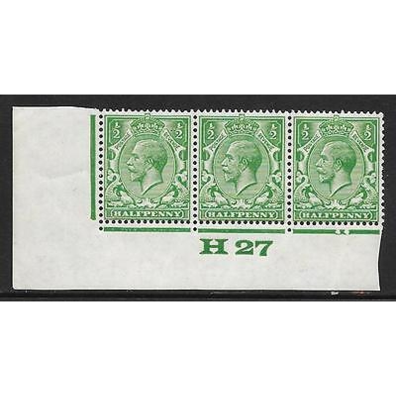 d Green Block Cypher Control H27 imperf UNMOUNTED MINT