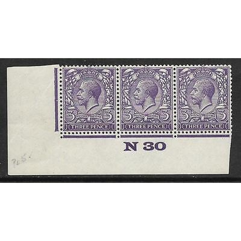 Spec N38(4) 3d Deep Violet Block Cypher Control N30 lightly MOUNTED MINT