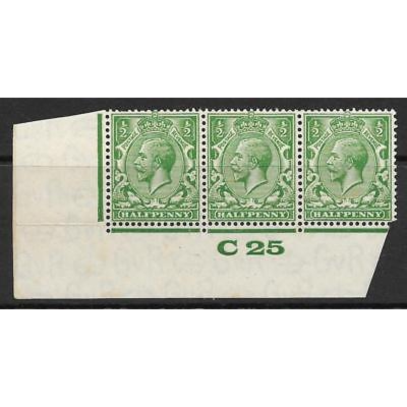 d Green Block Cypher Control C25 imperf strip of 3 UNMOUNTED MINT