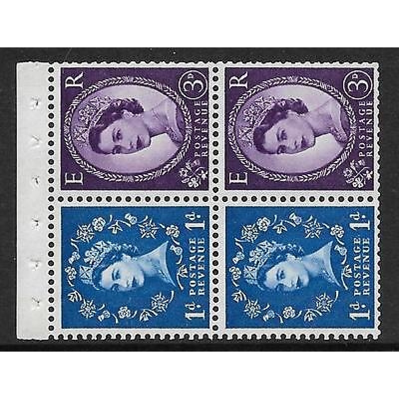 SB55 Wilding booklet pane 9.5mm Phos S W left perf type I UNMOUNTED MNT MNH