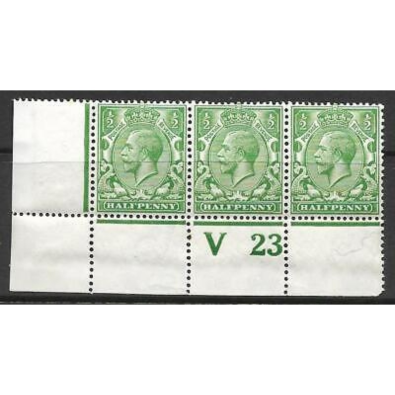 N14(8) d Yellow Green Control V23 perf strip of 3 UNMOUNTED MINT