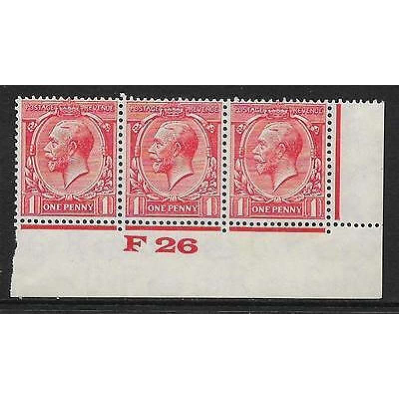 1d Scarlet Block Cypher Control F26 imperf UNMOUNTED MINT