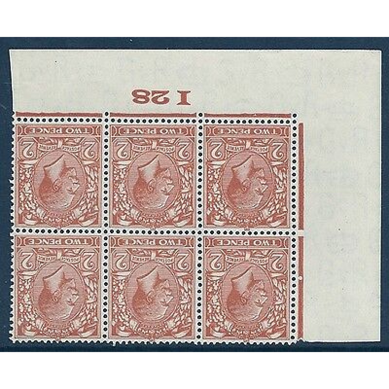 Sg 421wi 2d Orange Block Cypher Wmk Inverted Control I28 imperf UNMOUNTED MINT