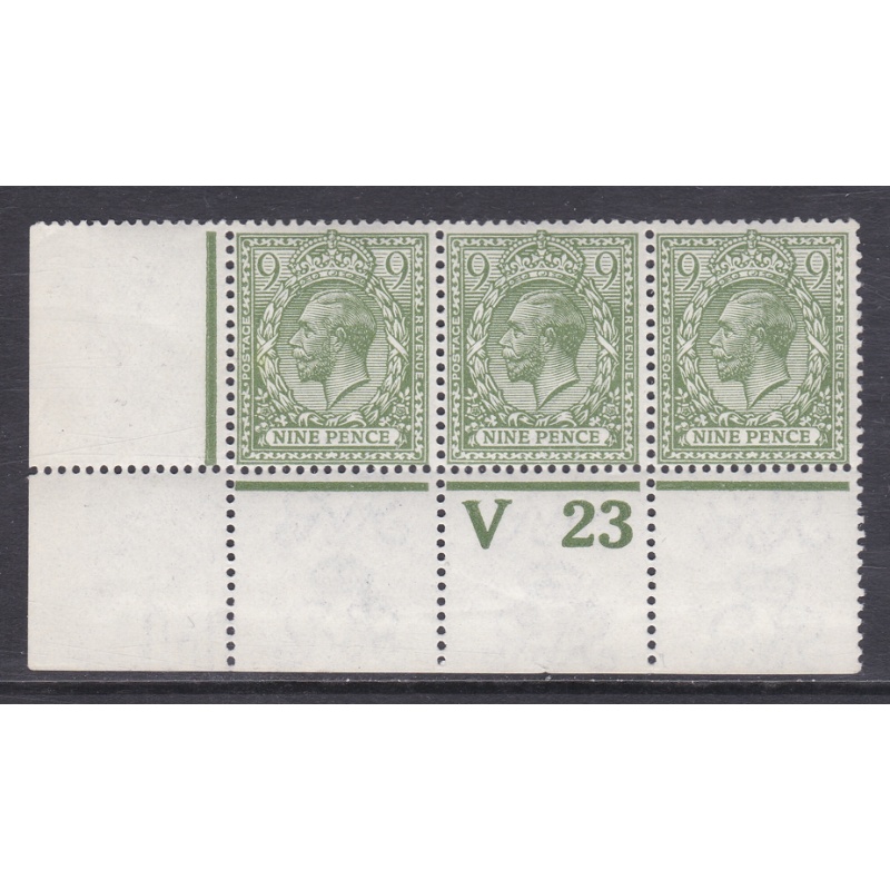 sg393a N30(1) 9d Olive Green Royal Cypher Control V23 perf UNMOUNTED MINT scarce