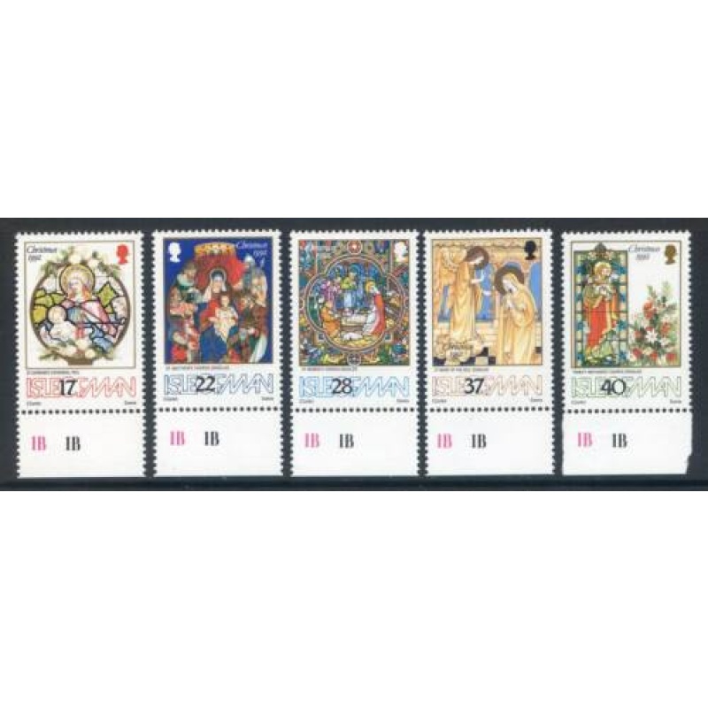 Isle Of Man 1992 Christmas Set SG532 536 MNH