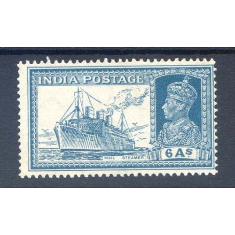 India 6a Turqoise Green SG256 Mounted Mint