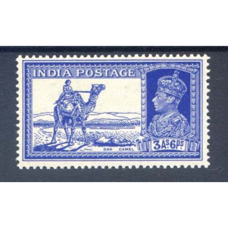 India 3a 6p Bright Blue SG254 Mounted Mint